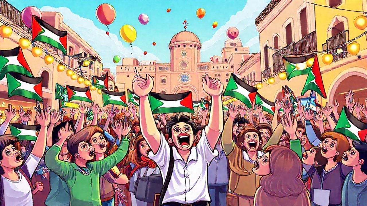 Palestinians celebra