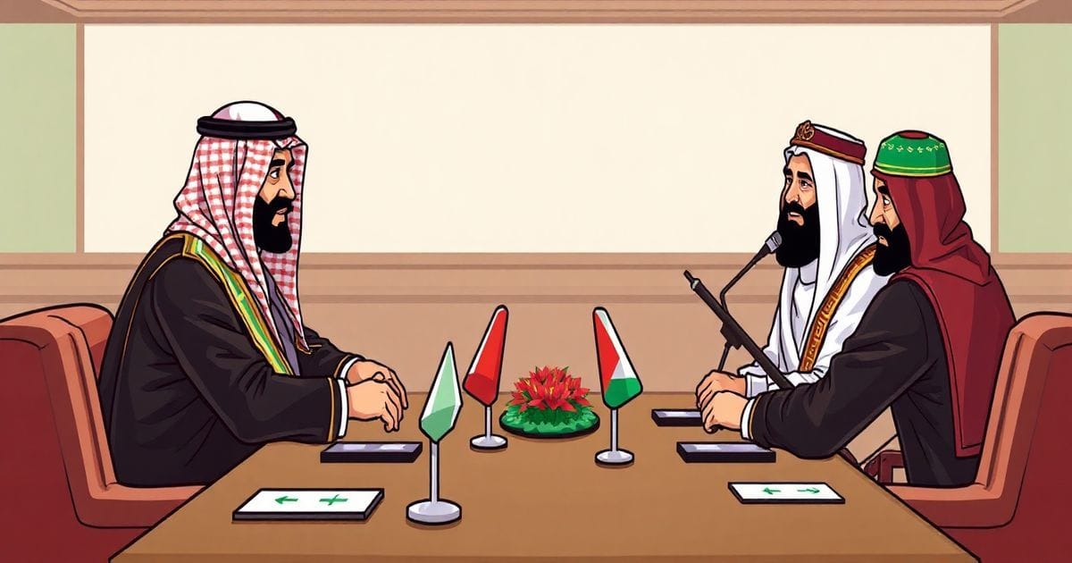 Qatar's Amir Sheikh Tamim bin Hamad Al Thani meets with Hamas delegation for Gaza truce talks in Doha.