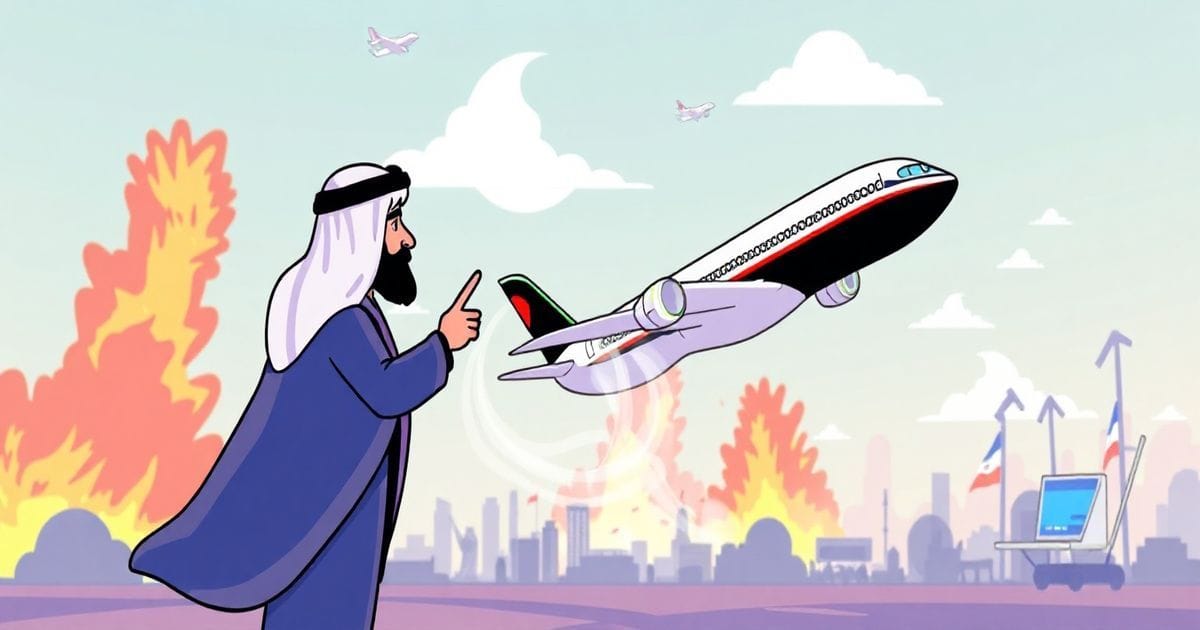 "Gulf airlines reroute flights due to Iran-Israel conflict, avoiding Iranian airspace and closed regional routes."