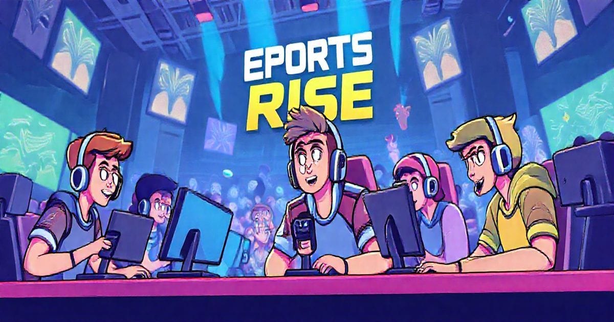 "Esports competitors in action, highlighting the rise of digital sports entertainment with global audiences and advanced