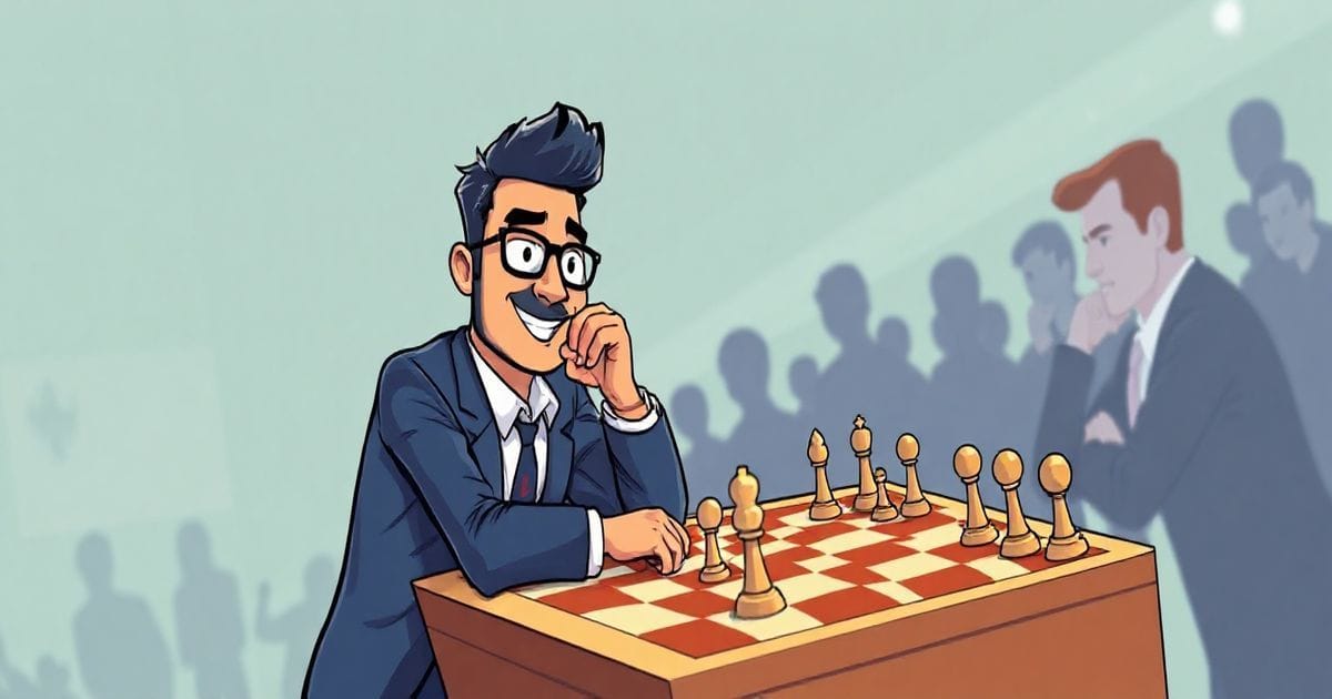 Alt text: "GM Dommaraju Gukesh at the 2025 Tata Steel Chess Tournament in Wijk aan Zee."