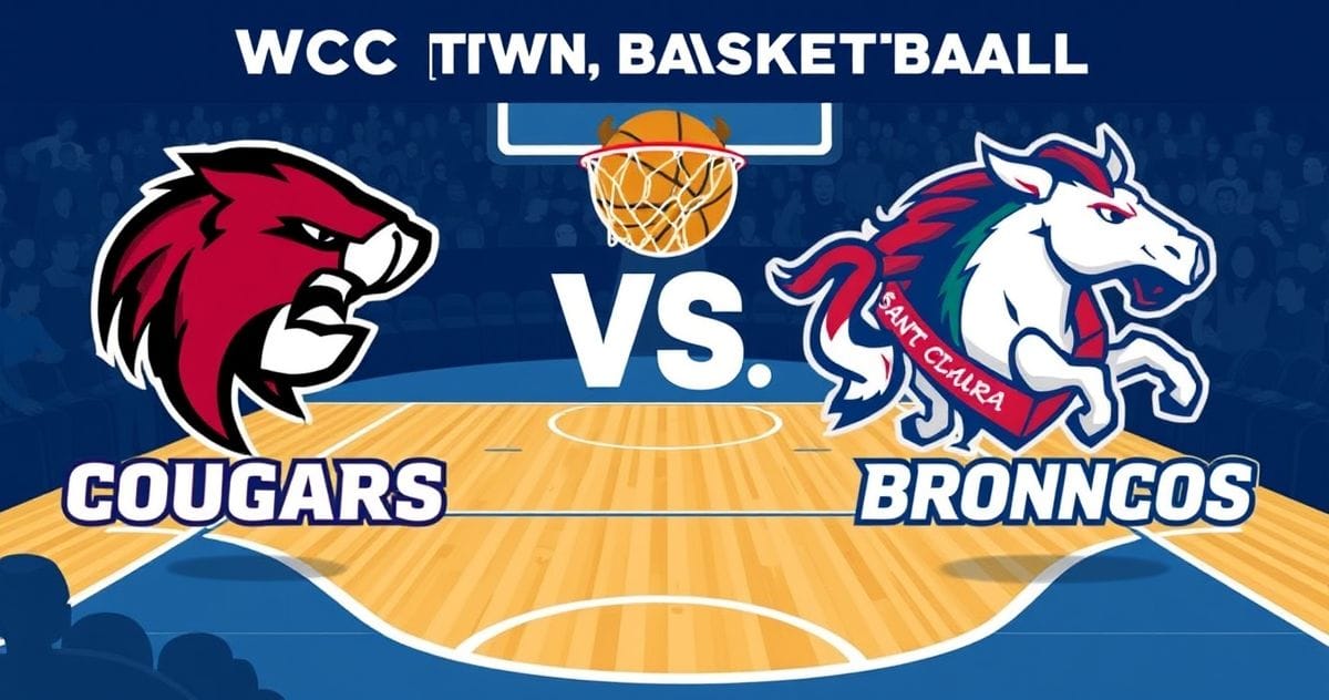 Washington State Cougars vs Santa Clara Broncos basketball game on Jan 23, WCC showdown at Leavey Center.