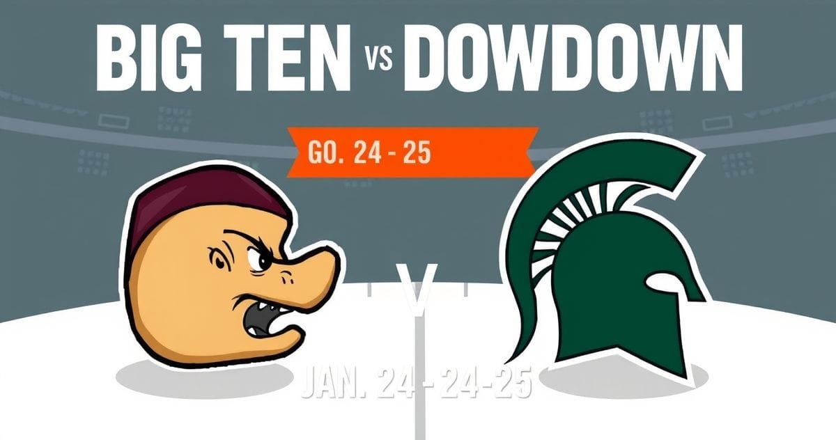 "Big Ten hockey showdown: No. 4/3 Minnesota Gophers vs. No. 2 Michigan State Spartans, Jan. 24-25 at Munn Ice Arena."