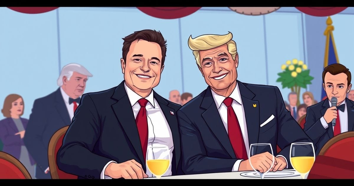 Elon Musk and Shivon Zilis at Trump's pre-inauguration dinner, National Building Museum, Washington, D.C.