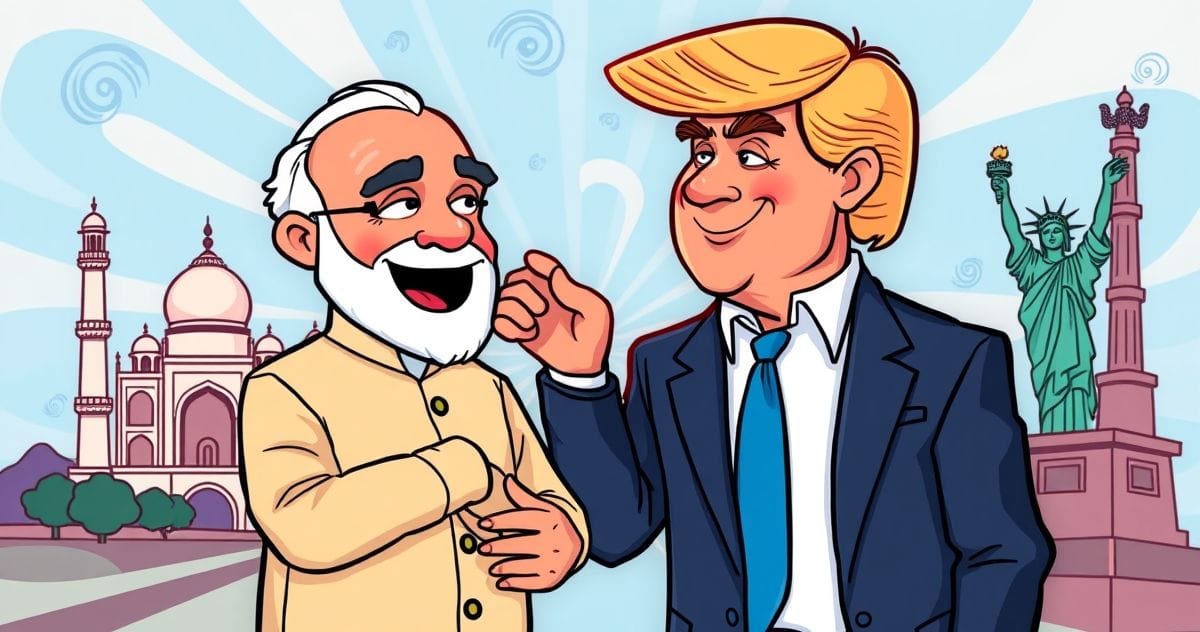 PM Modi and President Trump in a phone call, discussing strengthened Indo-US relations, trade, and global security.